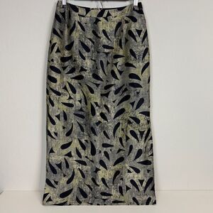 Sigrid Olsen Linen Blend Printed Maxi Skirt Side Slit 4